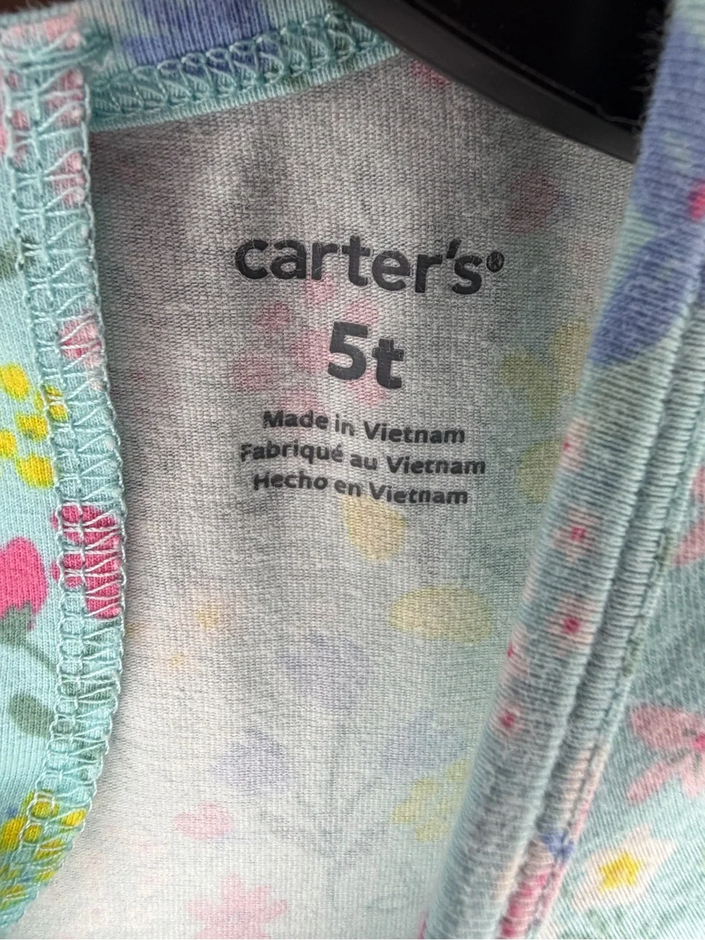 Carter's Mint Floral Long-Sleeve Dress with Multicolor Flowers